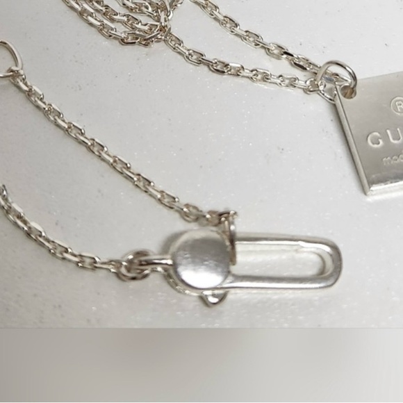 925 sterling silver, Gucci trademark necklace with a clasp closure & adjustable